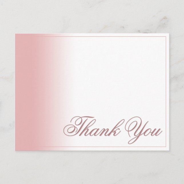 Thank you card with Pink gradient, writing & frame (Front)