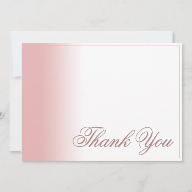 Thank you card with Pink gradient, writing & frame (Front)
