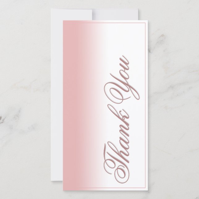 Thank you card with Pink gradient, writing & frame (Front)