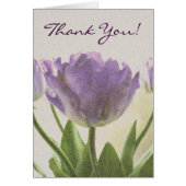 Thank you card with purple tulip flowers (Front)