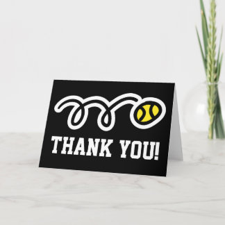 Thank You card with tennis ball design
