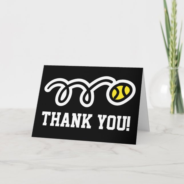 Thank You card with tennis ball design (Front)