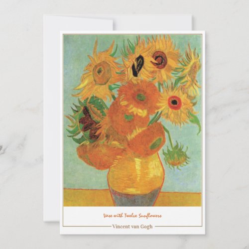 Thank You Card with van Gogh Sunflowers