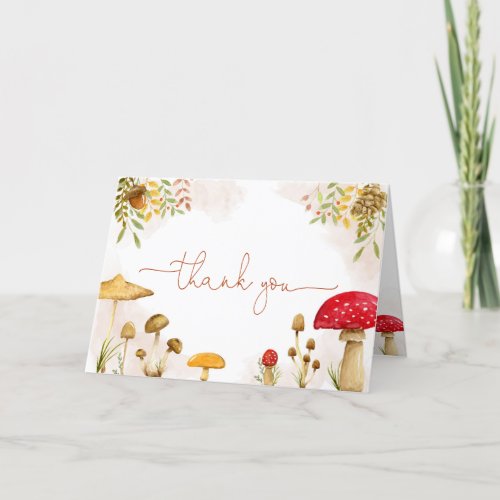 Thank you card with woodland theme