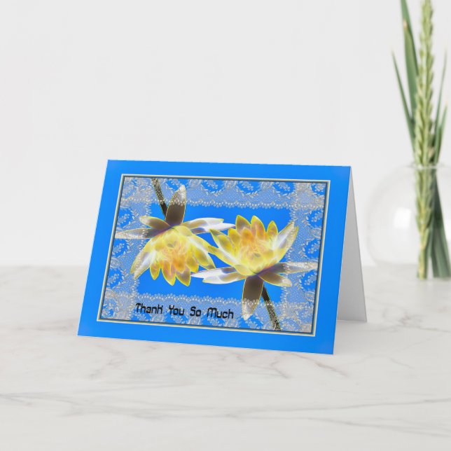 Thank You Card with Yellow Water Lilies (Front)