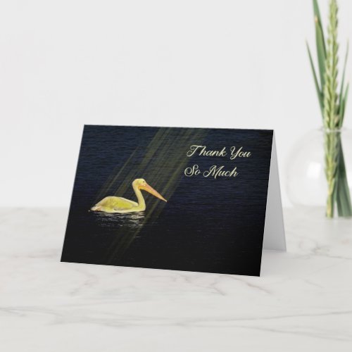 Thank You Card Yellow Pelican  Light Beams