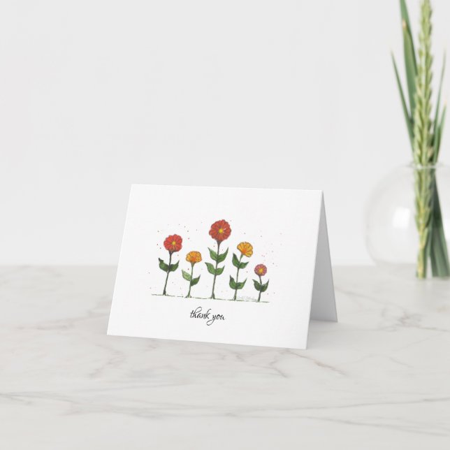 Thank You Card - Zinnia Flower (Front)