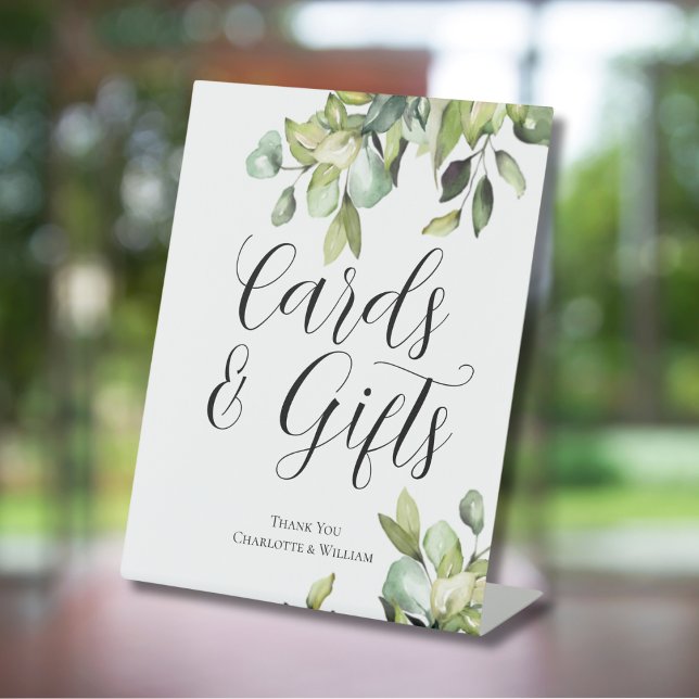 Thank You Cards and Gifts Botanical Wedding Pedestal Sign (Creator Uploaded)