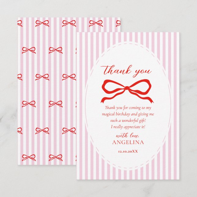 Thank You Cards Baby's first birthday.  (Front/Back)
