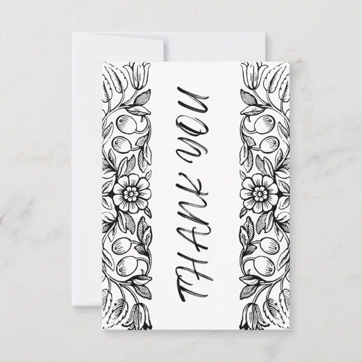 Thank You Cards Black and White Zazzle