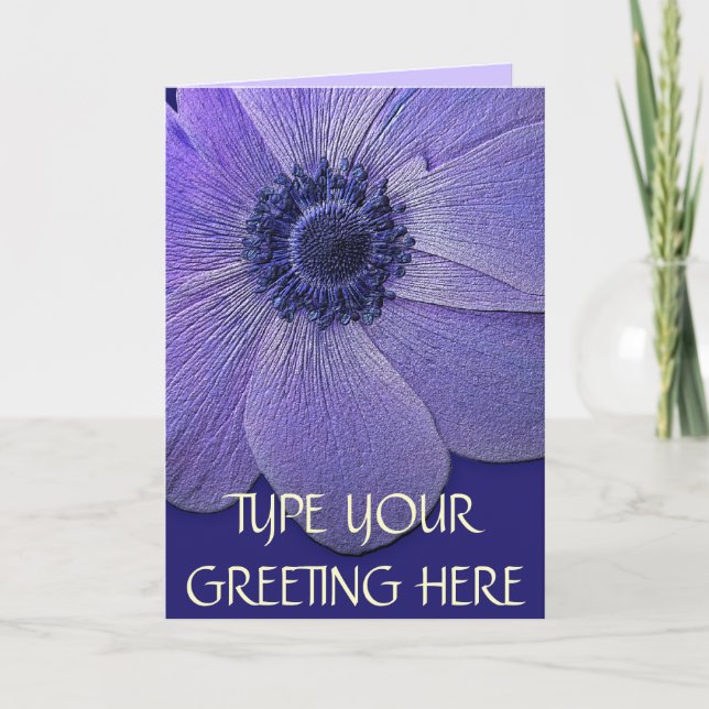 Thank You Cards Blue Flowers Custom Greeting Card (Front)