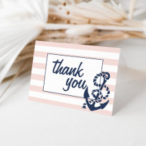 Thank You Cards | Blush Pink Nautical Stripe