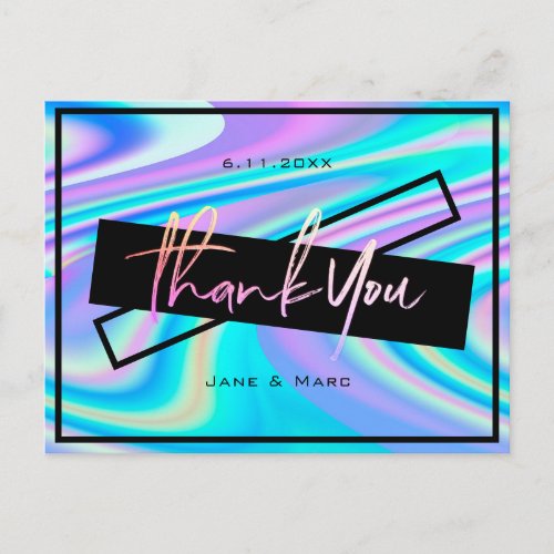 Thank You Cards Bold Vibrant Holographic