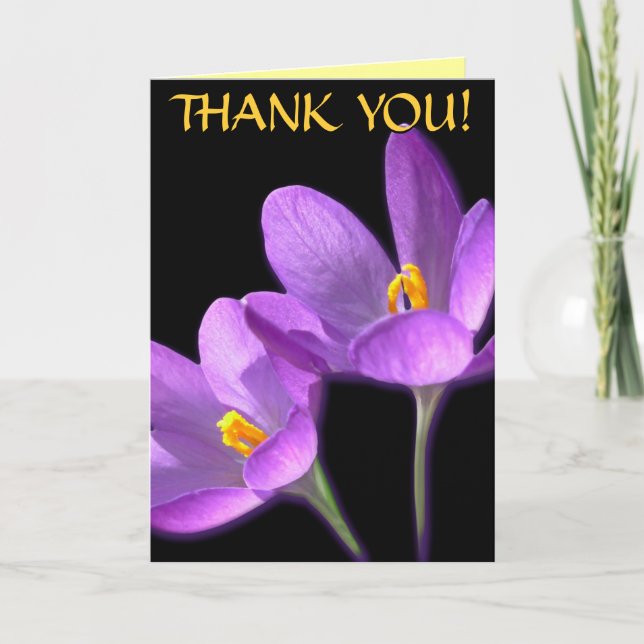 Thank You Cards Crocus Flower Custom Greeting Card (Front)