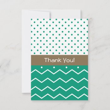 Thank You Cards Emerald Chevrons And Polka Dots by PhotographyTKDesigns at Zazzle