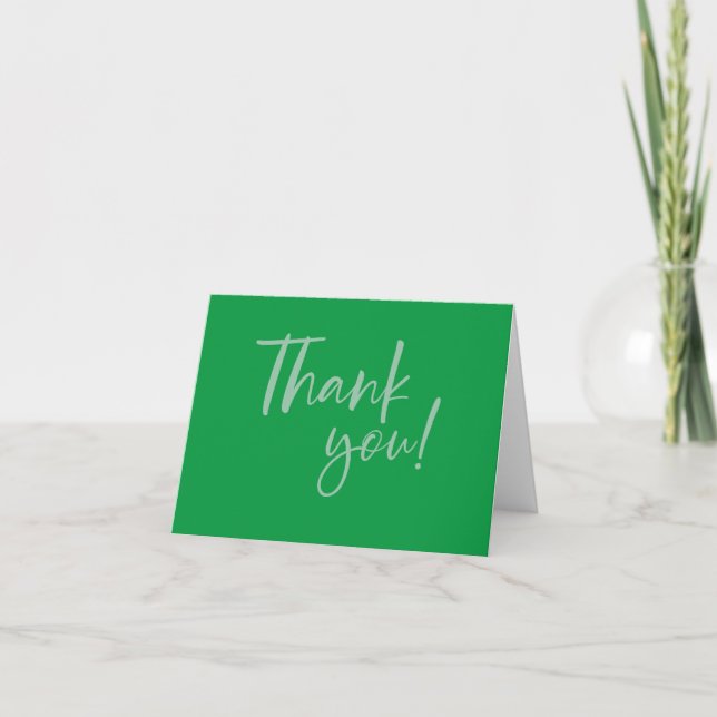 Thank You Cards Fancy Script Green (Front)