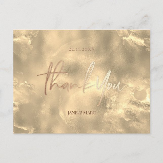Thank You Cards Faux Foil Gold (Front)