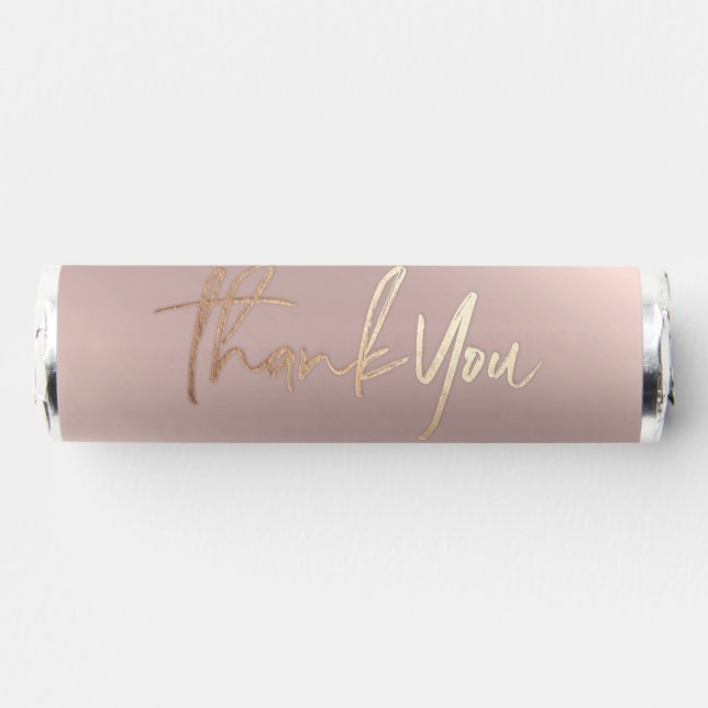 Thank You Cards Faux Foil Rosegold Breath Savers® Mints (Front)