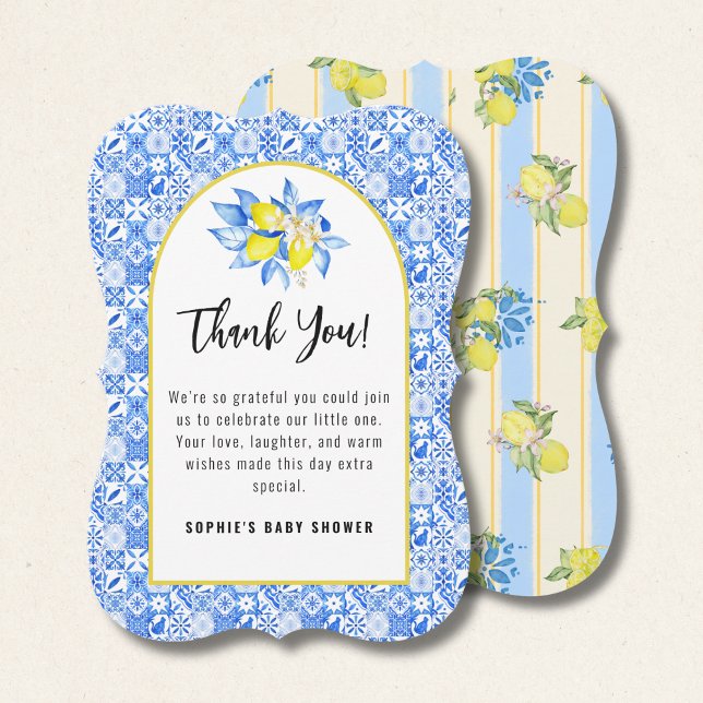 Thank You Cards For Ciao Baby Lemons, Blue Tile (Creator Uploaded)