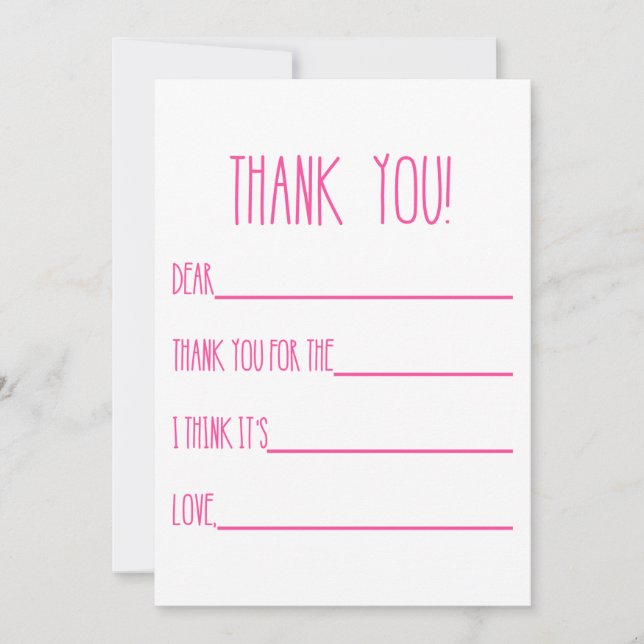 Thank You Cards for Girls (Front)