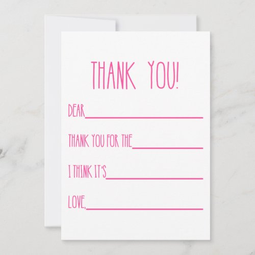 Thank You Cards for Girls