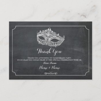 Thank You Cards Masquerade Mask Party Silver by WOWWOWMEOW at Zazzle
