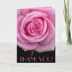 Thank You Cards Pink Flowers Custom Greeting Card