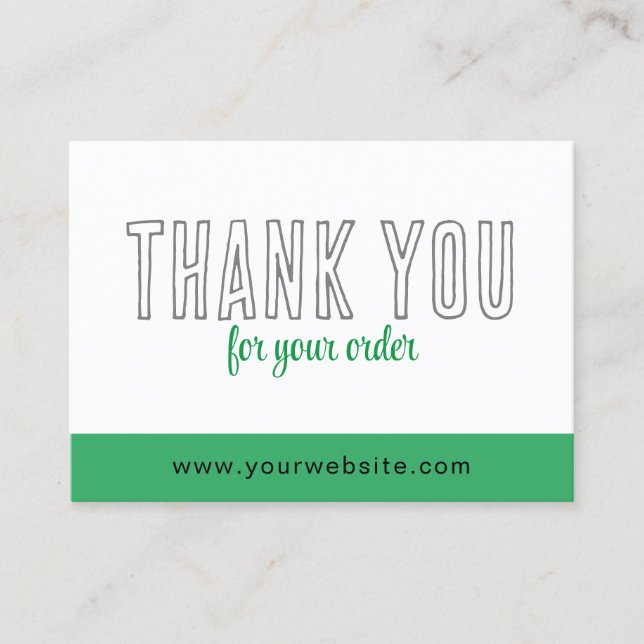 Thank You Cards Qr Code Logo Green Business (Front)