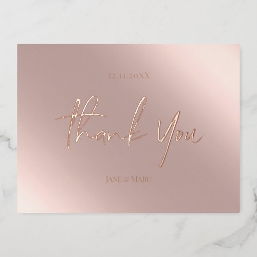 Thank You Cards Real Foil Rosegold Postcard