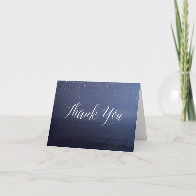 Thank You Cards, Starry Night Sky Beach Celestial Card (Front)