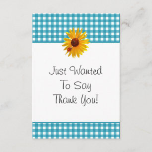Thank You Cards Summer Sunflower Gingham