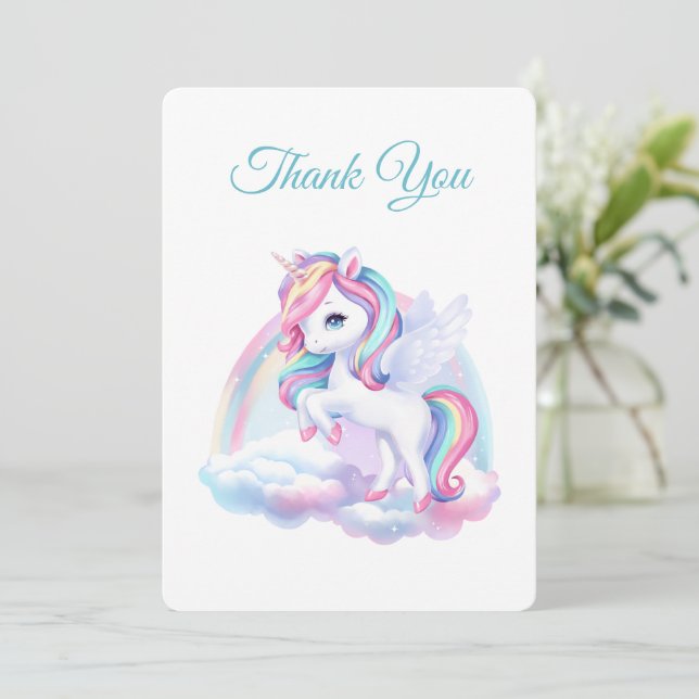 Thank You Cards to a magical birthday party. (Standing Front)