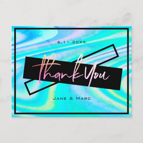 Thank You Cards Vibrant Beach Turquoise Blue