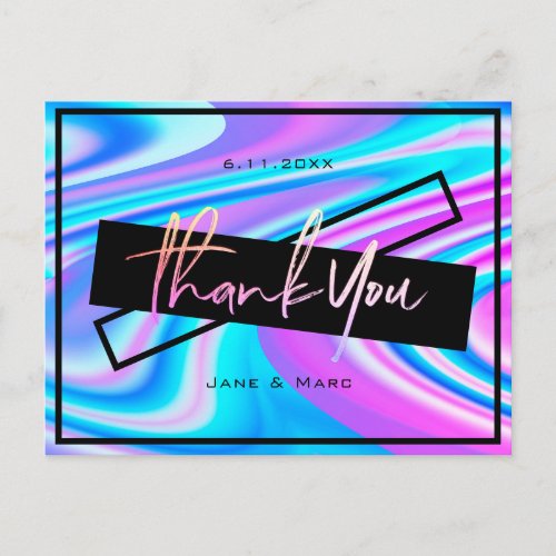 Thank You Cards Vibrant Purple Holographic
