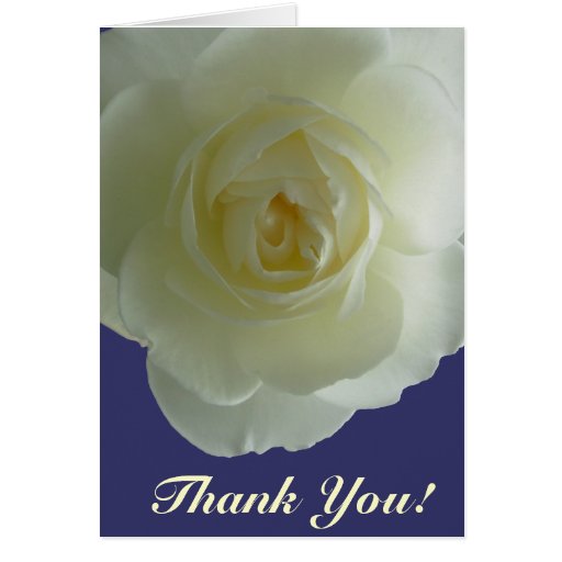 Thank You Cards White Flowers Custom Greeting Card | Zazzle