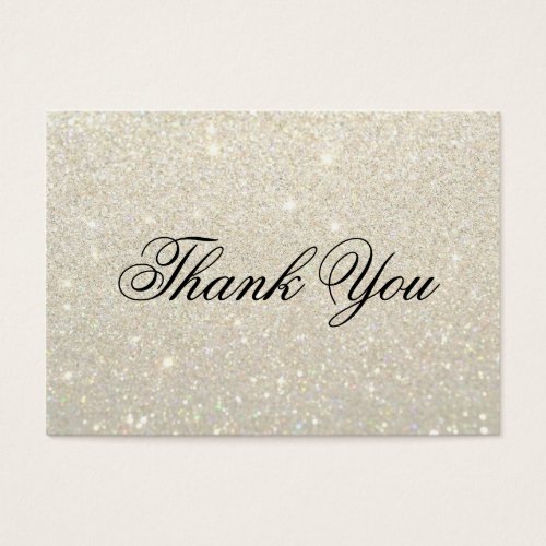 Thank You Cards _ White Gold Glit Fab