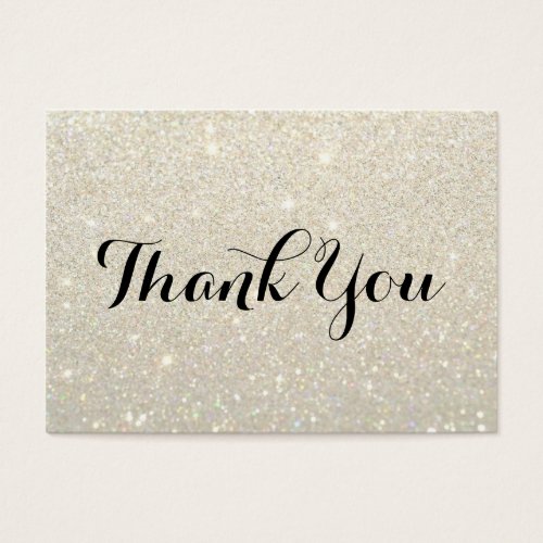 Thank You Cards _ White Gold Glitter Fab