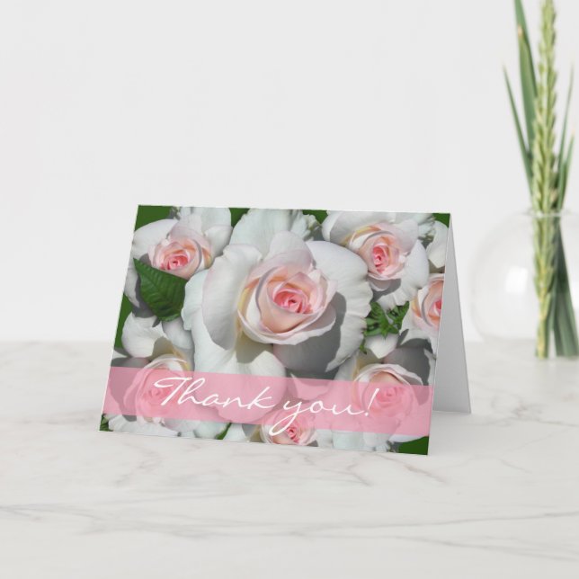 Thank You Cards with White Roses (Front)