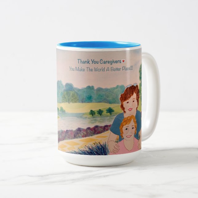 Thank You Caregivers Two-Tone Coffee Mug (Front Right)
