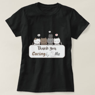 Thank You Caring by me Black T-Shirt
