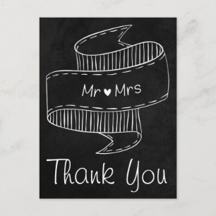 Thank You Cartoon Bride And Groom Personalized Postcard