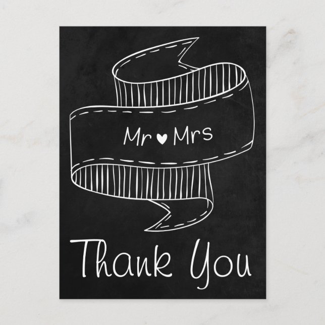 Thank You Cartoon Bride And Groom Personalized Postcard (Front)