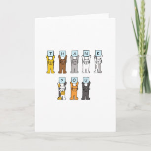 Thank You Cartoon Cats Card