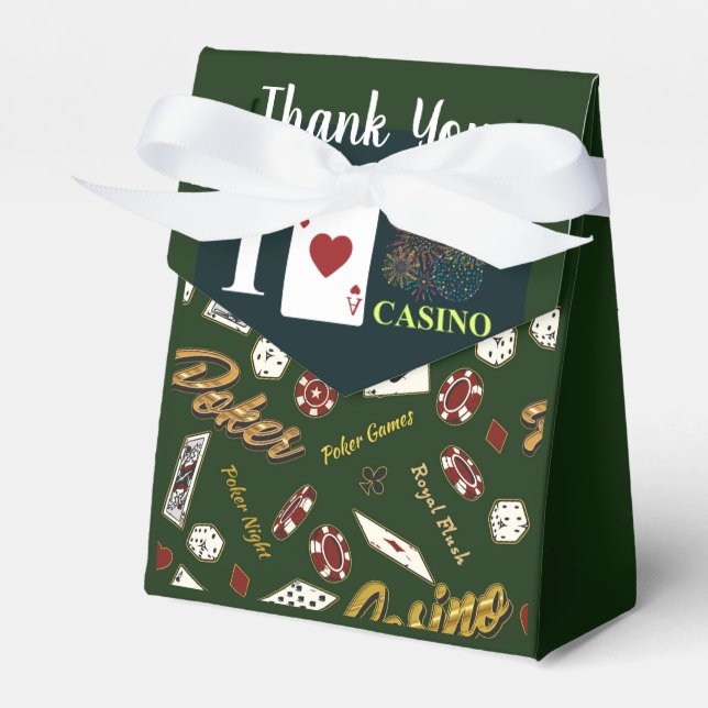 Thank You Casino Fun Favor Boxes (Front Side)