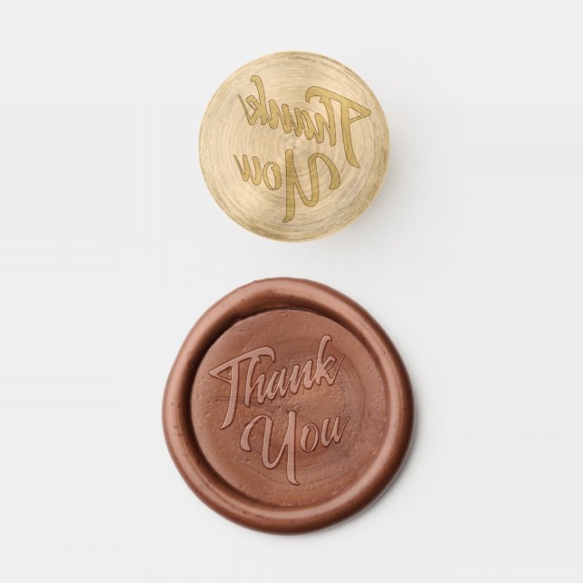 Thank You Casual Bold Script Wax Seal Stamp Kit (Stamped)