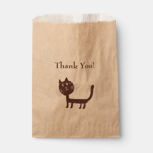 Thank You Cat Drawing  Favor Bag