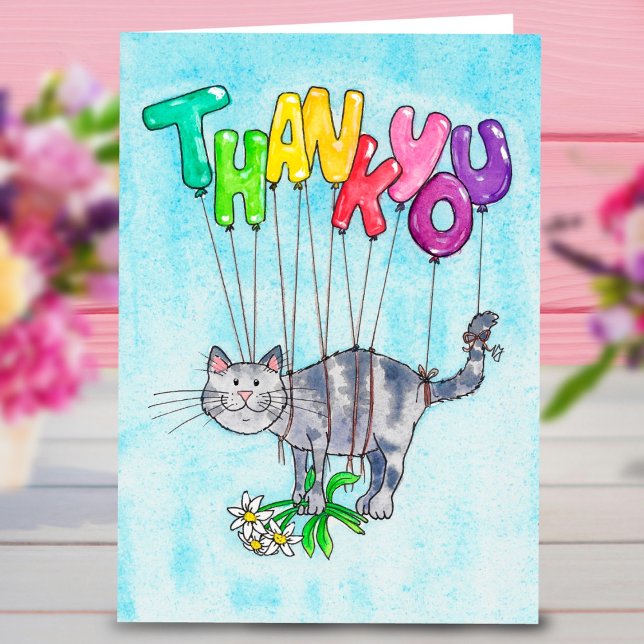 Thank you Cat greeting card by Nicole Janes (Creator Uploaded)