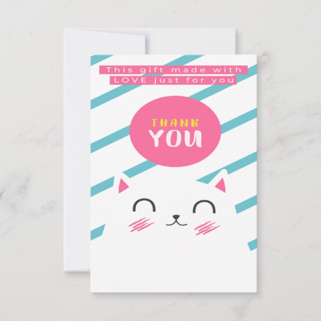 THANK YOU CAT GREETING CARD DESIGN (Front)