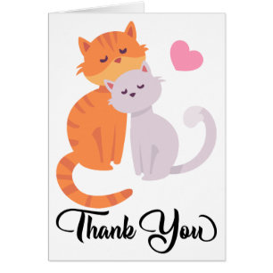 Thank You Cat Lovers Wedding Kittens Bridal Shower Cards