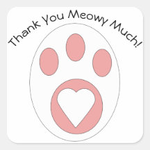 Thank You Cat Paw Cute Personalize